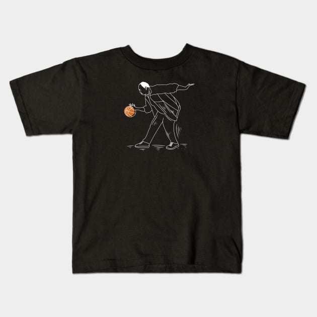 Stanley Dribbling Kids T-Shirt by Hoperative